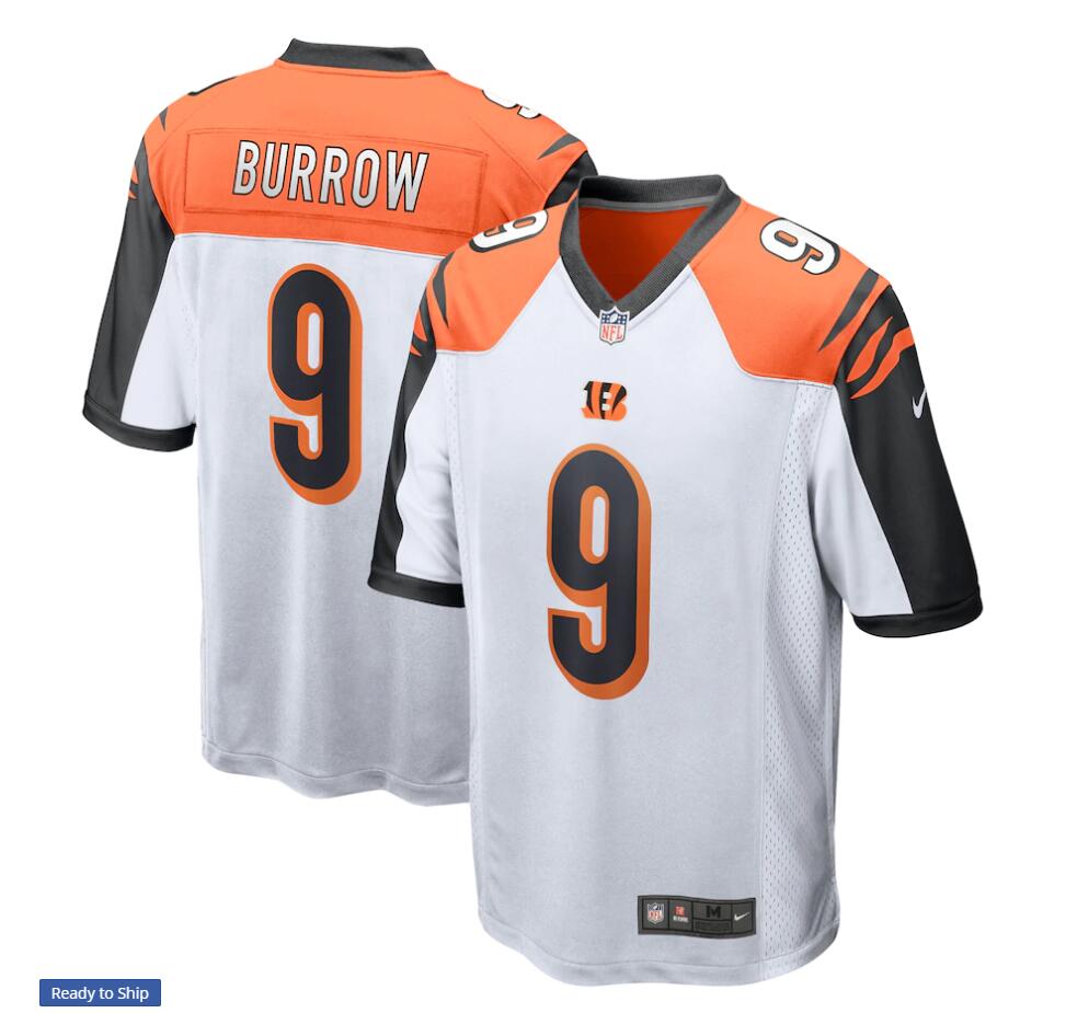 Men's Cincinnati Bengals #9 Joe Burrow Nike White Game Football Jersey