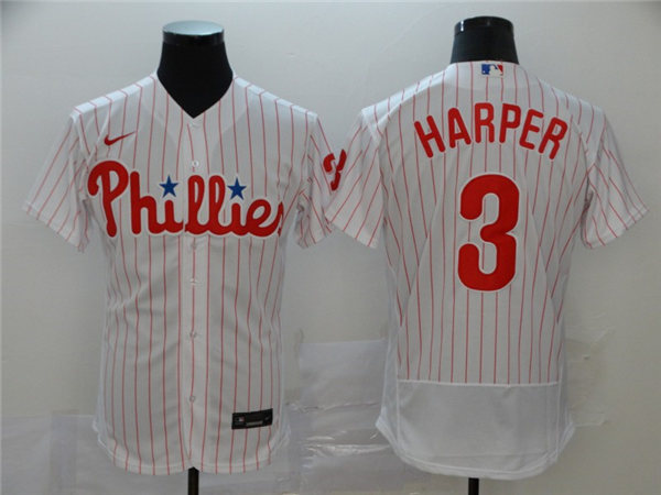 Men's Philadelphia Phillies #3 Bryce Harper Nike White Home Flex base Baseball Jersey