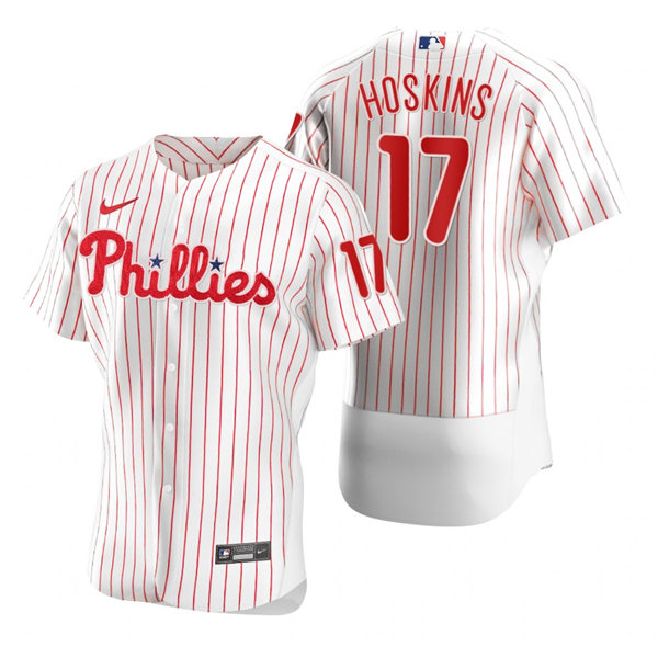 Men's Philadelphia Phillies #17 Rhys Hoskins Nike White Home Flex base Baseball Jersey