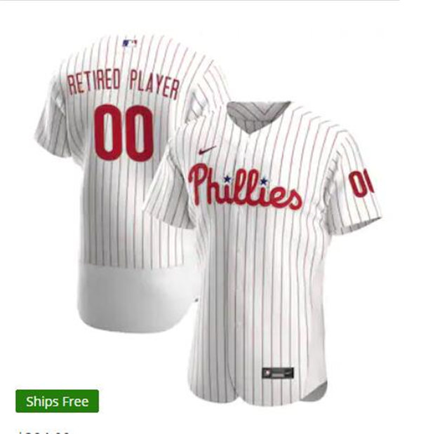 Men's Philadelphia Phillies Custom Nike White Home Flex base Baseball Jersey