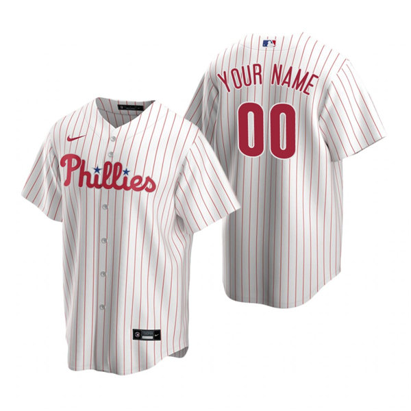 Men's Philadelphia Phillies Custom Nike White Stitched MLB Cool Base Home Jersey