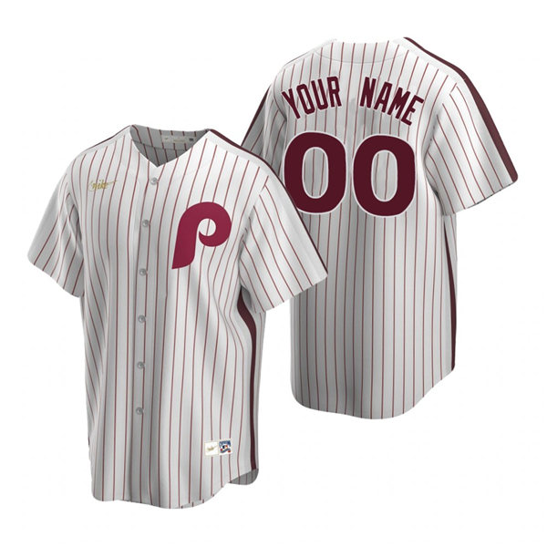 Men's Philadelphia Phillies Custom Nike White Cooperstown Collection Home Jersey
