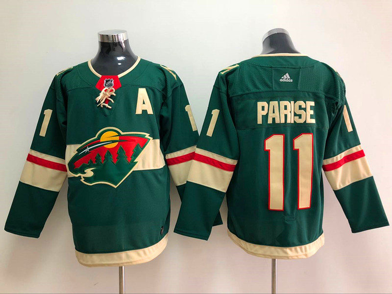 Men's Minnesota Wild #11 Zach Parise Home Green Adidas NHL JERSEYS