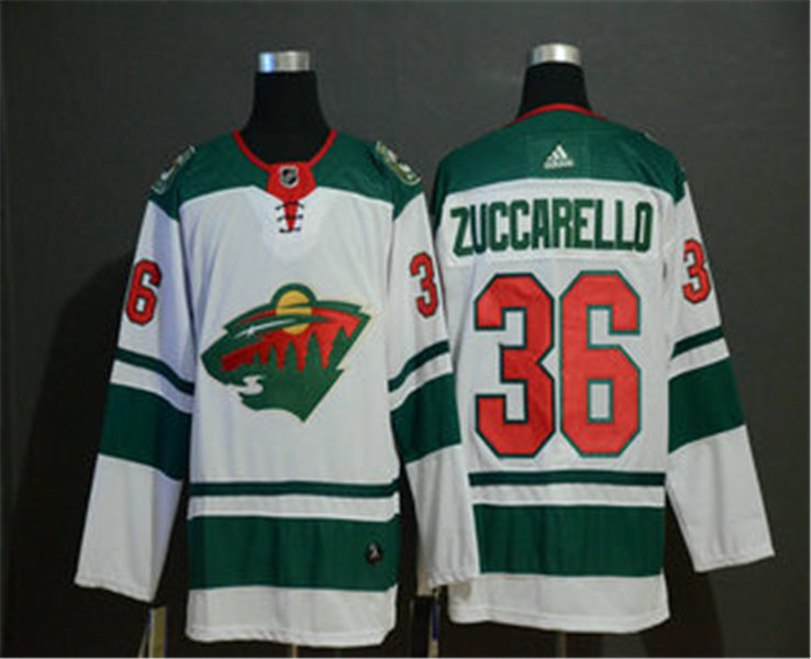 Men's Minnesota Wild #36 Mats Zuccarello White Adidas Stitched NHL Jersey