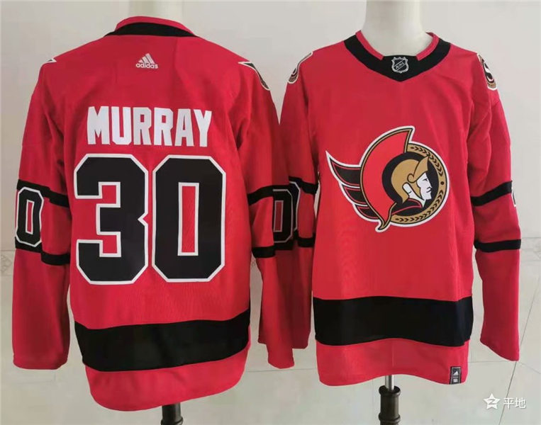 Men's Ottawa Senators #30 Matt Murray Stitched adidas Red 2021 Reverse Retro Authentic Jersey