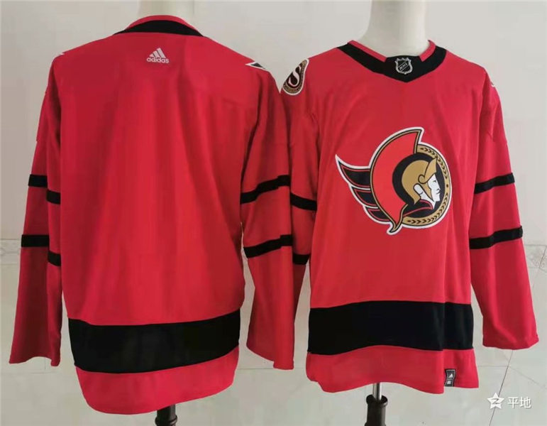Men's Ottawa Senators Blank adidas Red 2021 Reverse Retro Authentic Jersey