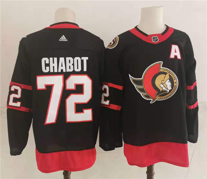 Men's Ottawa Senators #72 Thomas Chabot  adidas Black Home Jersey