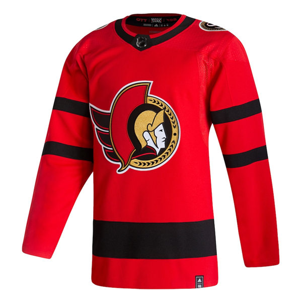Men's Ottawa Senators #9 Josh Norris Stitched adidas Red 2021 Reverse Retro Authentic Jersey