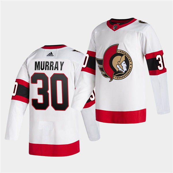 Men's Ottawa Senators #30 Matt Murray White Red Away Adidas Jersey