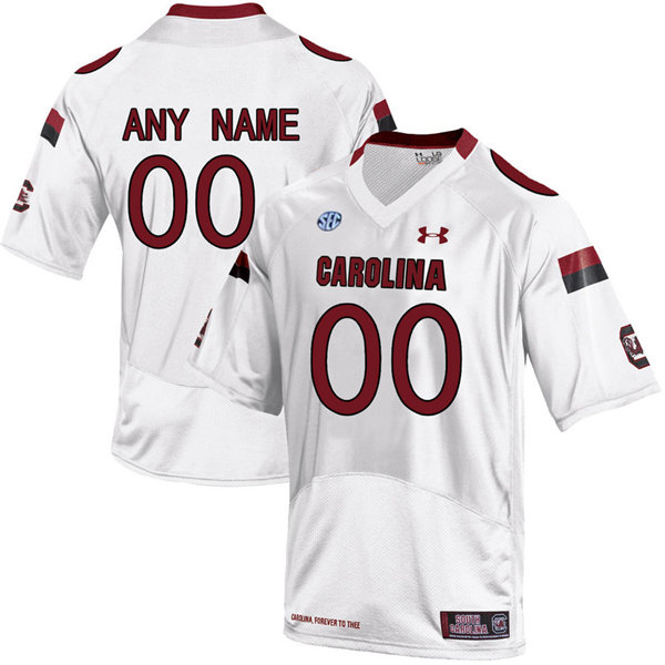 Men's South Carolina Gamecocks Custom 2017 White Under Armour NCAA Football Jersey