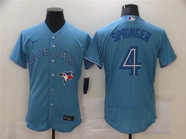 Men's Toronto Blue Jays #4 George Springer Nike Powder Blue Alternate Flex Base Jersey