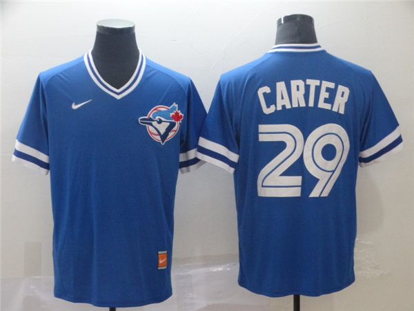 Men's Toronto Blue Jays Retired Player #29 Joe Carter Nike Royal Pullover Cooperstown Collection Jersey