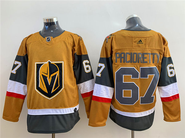 Mens Vegas Golden Knights #67 Max Pacioretty Gold Adidas Stiched NHL Jersey