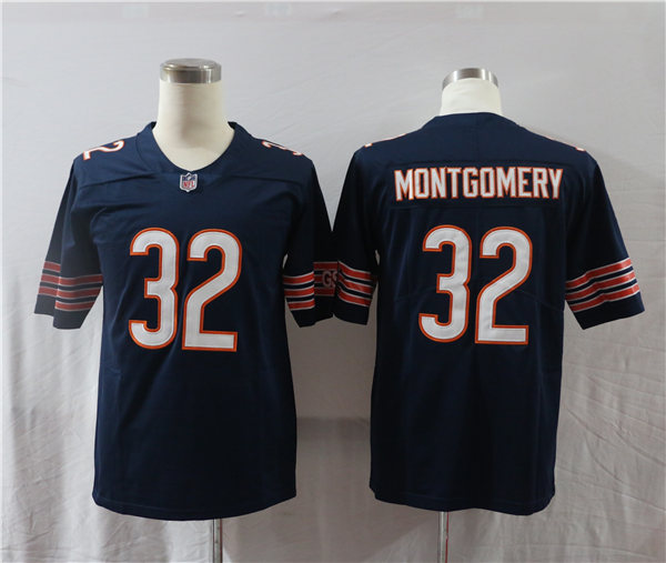 Men's Chicago Bears #32 David Montgomery Nike Navy Vapor Limited Footbll Jersey