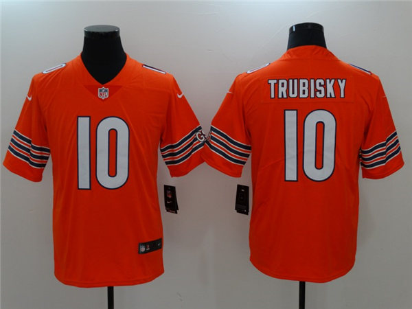 Men's Chicago Bears #10 Mitchell Trubisky Nike Orange Alternate Game Jersey