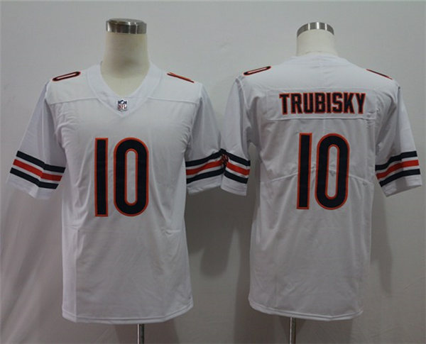 Men's Chicago Bears #10 Mitchell Trubisky Nike White Vapor Limited Footbll  Jersey