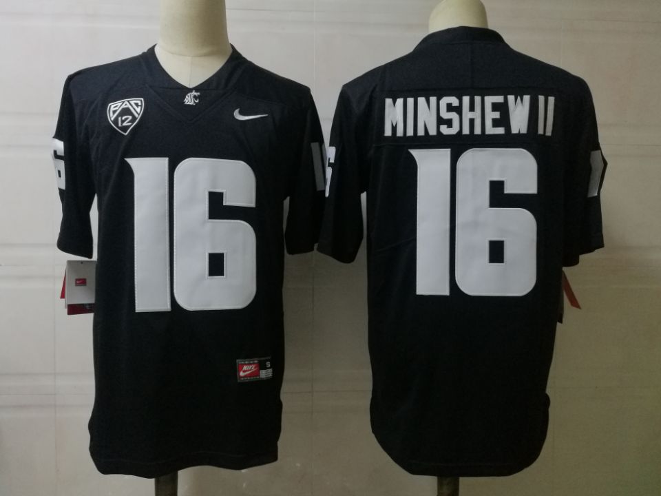 Men's Washington State Cougars #16 Gardner Minshew II Nike Charcoal Stitched NCAA College Football Jersey