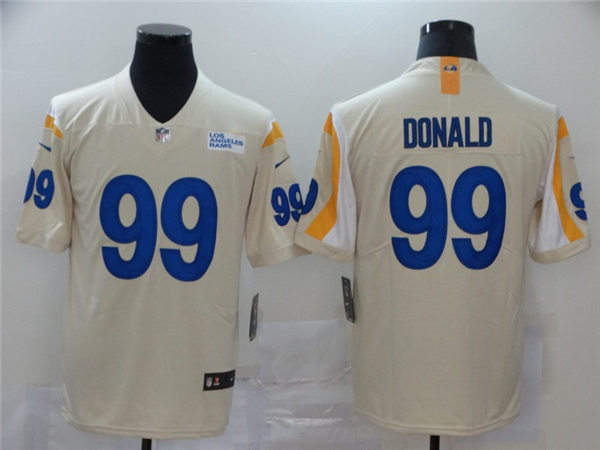 Men's Los Angeles Rams #99 Aaron Donald Nike Bone Vapor Limited Football Jersey