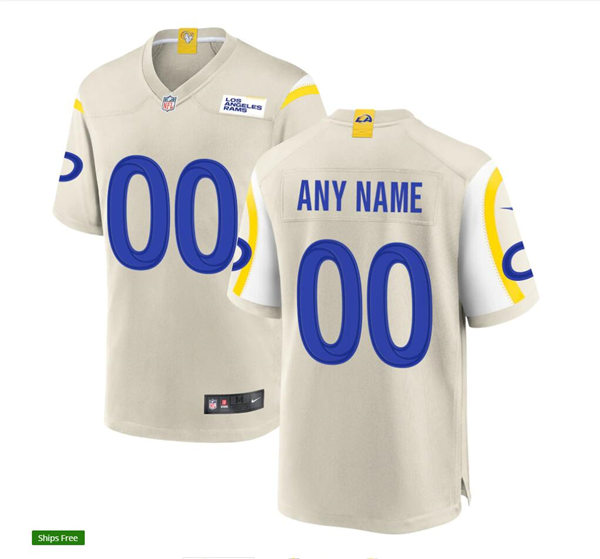 Mens Los Angeles Rams Custom Nike Bone Vapor Limited Football Jersey