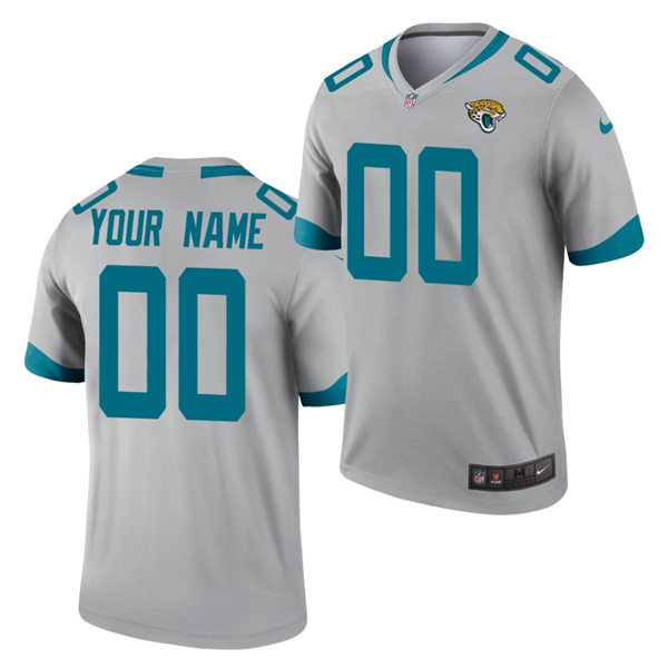 Men Jacksonville Jaguars Custom Nike Silver Inverted Legend Jersey