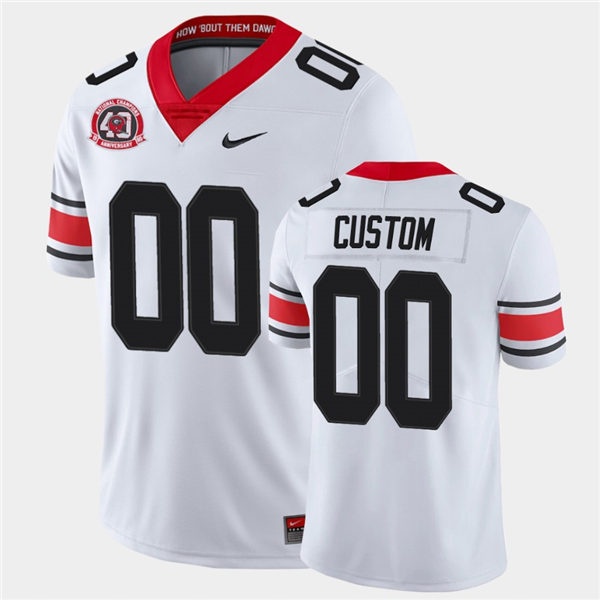 Mens Georgia Bulldogs Custom Nike 40th anniversary white alternate football jersey