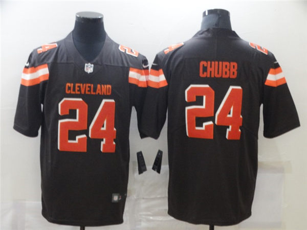 Men's Cleveland Browns #24 Nick Chubb Stitched Nike Brown Vapor Player Limited Jersey