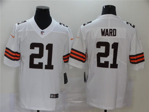 Men's Cleveland Browns #21 Denzel Ward Nike White Vapor Limited Jersey