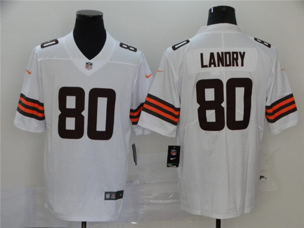 Men's Cleveland Browns #80 Jarvis Landry Nike White Vapor Limited Jersey
