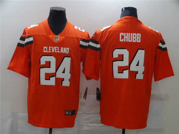 Men's Cleveland Browns #24 Nick Chubb Stitched Nike Orange Vapor Player Limited Jersey