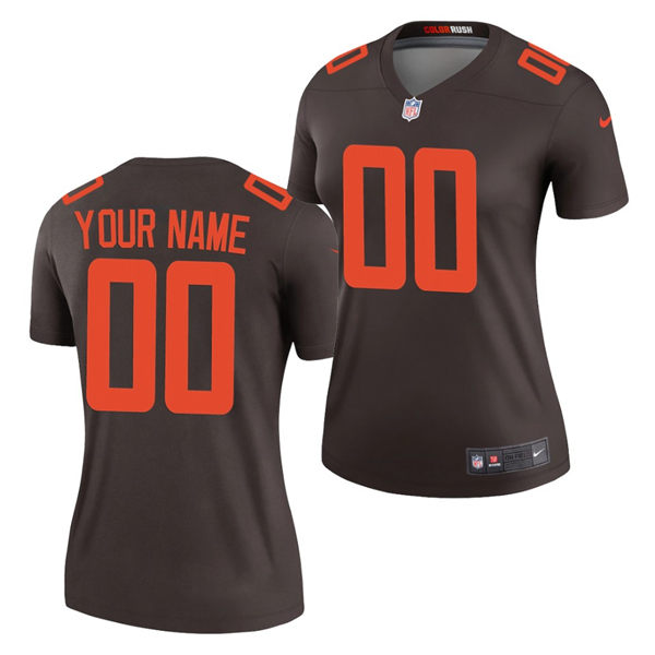 Women Cleveland Browns Custom 2020 Brown Alternate Nike Legend Jersey