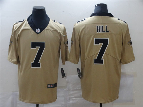 Men's New Orleans Saints #7 Taysom Hill Nike Gold Inverted Legend Jersey