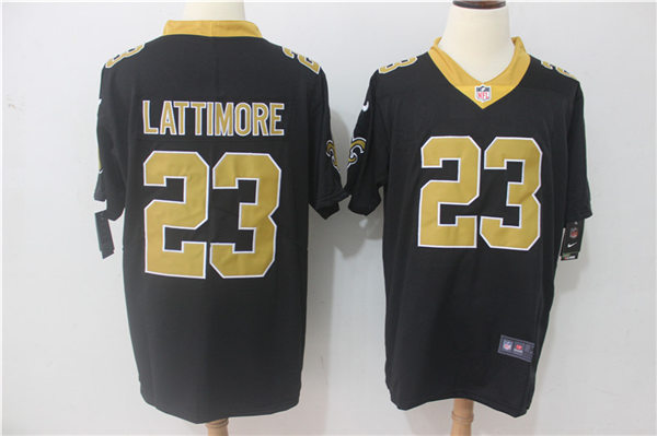 Men's New Orleans Saints #23 Marshon Lattimore Black Nike Vapor Untouchable Limited Jersey 