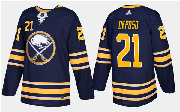 Mens Buffalo Sabres #21 Kyle Okposo Adidas Home Navy Jersey