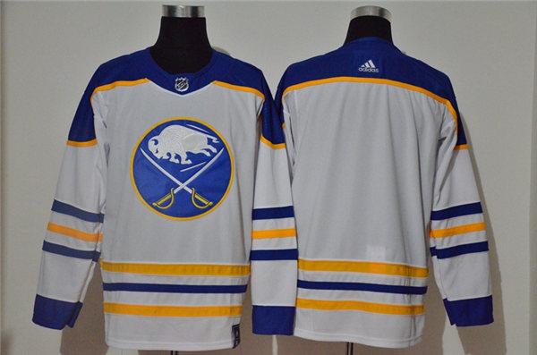 Men's Buffalo Sabres Blank Adidas White Away Premier Royal Team Jersey