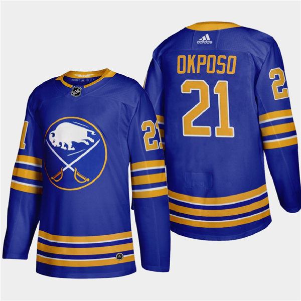 Men's Buffalo Sabres #21 Kyle Okposo Adidas Home Premier Royal Jersey