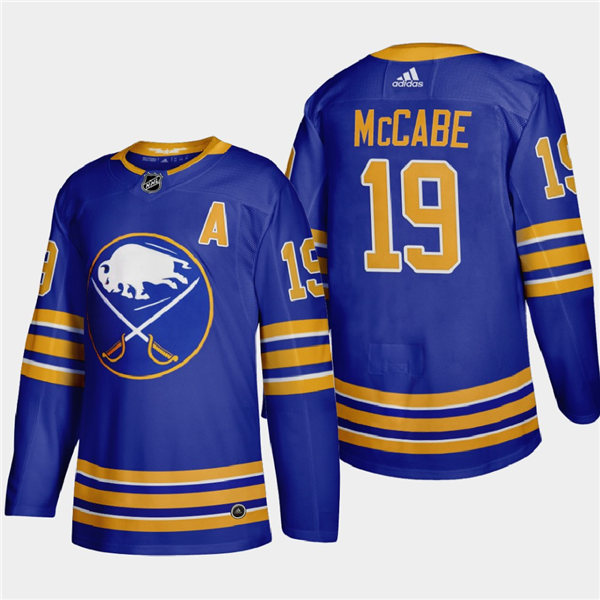 Men's Buffalo Sabres #19 Jake McCabe Adidas Home Premier Royal Jersey