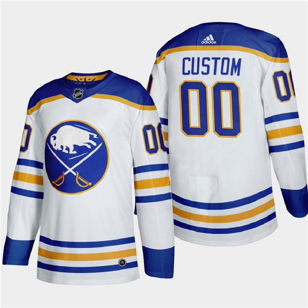 Men's Buffalo Sabres Custom Adidas White Royal Away Premier Jersey