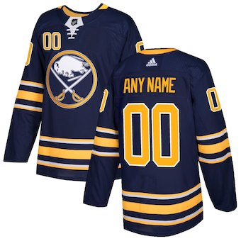 Mens Buffalo Sabres Custom Dominik Hasek Danny Gare Pat LaFontaine Alexander Mogilny Jim Kelley Navy Jersey