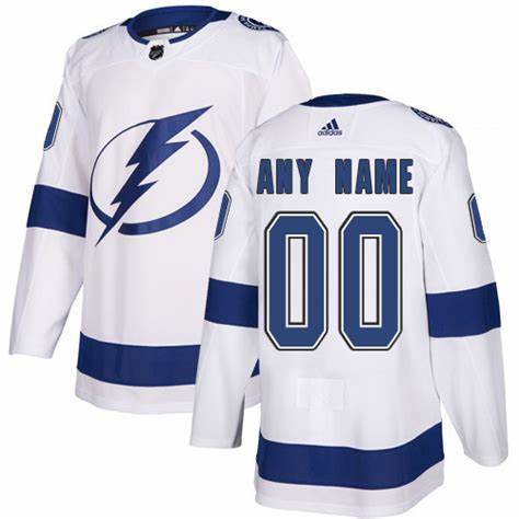 Men's  Tampa Bay Lightning Custom White Awasy Adidas NHL Hockey Jersey
