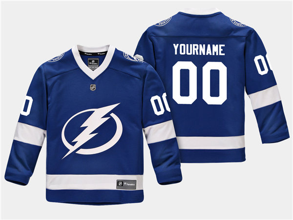 Youth Tampa Bay Lightning Custom Adidas Home Blue Jersey