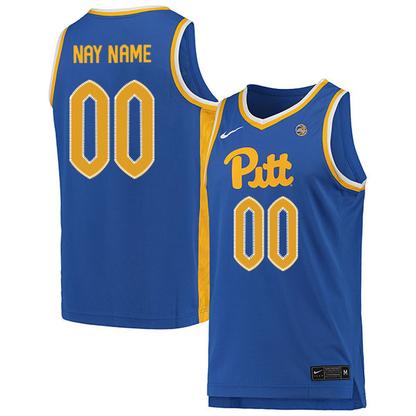 Mens Pittsburgh Panthers Custom Nike Royal College Basketball Game Jersey