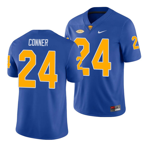 Mens Pittsburgh Panthers #24 James Conner Nike Royal College Football Game Jersey
