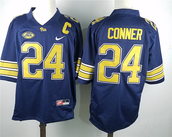 Mens Pittsburgh Panthers #24 James Conner Nike Vintage Navy College Football Jersey