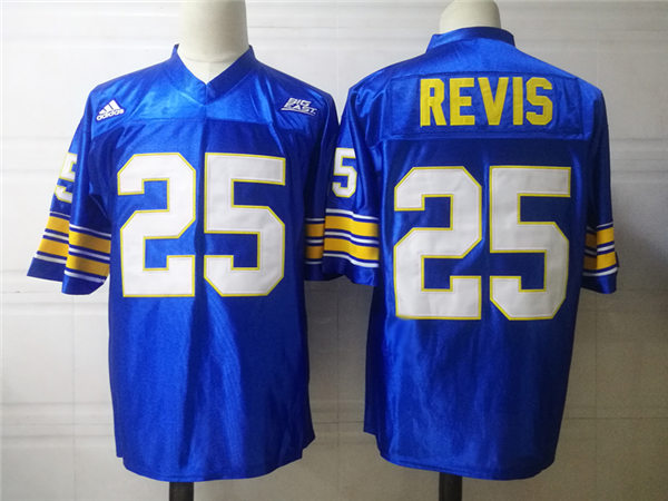 Mens Pittsburgh Panthers #25 Darrelle Revis Adidas Royal Big East Vintage College Football Jersey