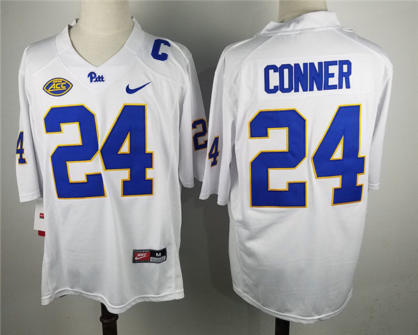 Mens Pittsburgh Panthers #24 James Conner Nike Vintage White College Football Jersey