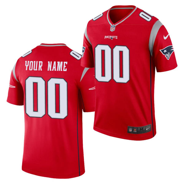 Men New England Patriots Custom Red Nike Inverted Legend Football Jersey