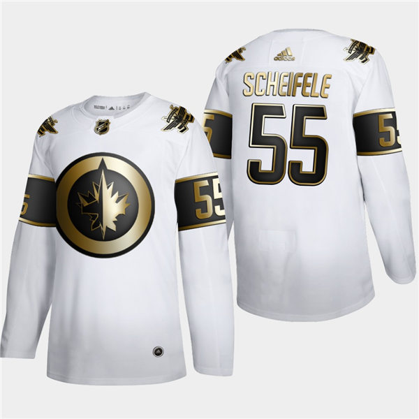 Men's Winnipeg Jets #55 Mark Scheifele adidas NHL Golden Edition White Authentic Jersey