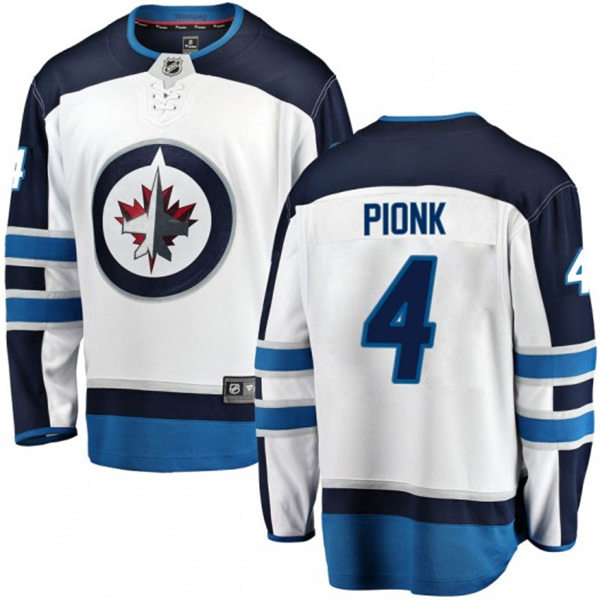 Men's Winnipeg Jets #4 Neal Pionk adidas White Away Stitched NHL Jersey 