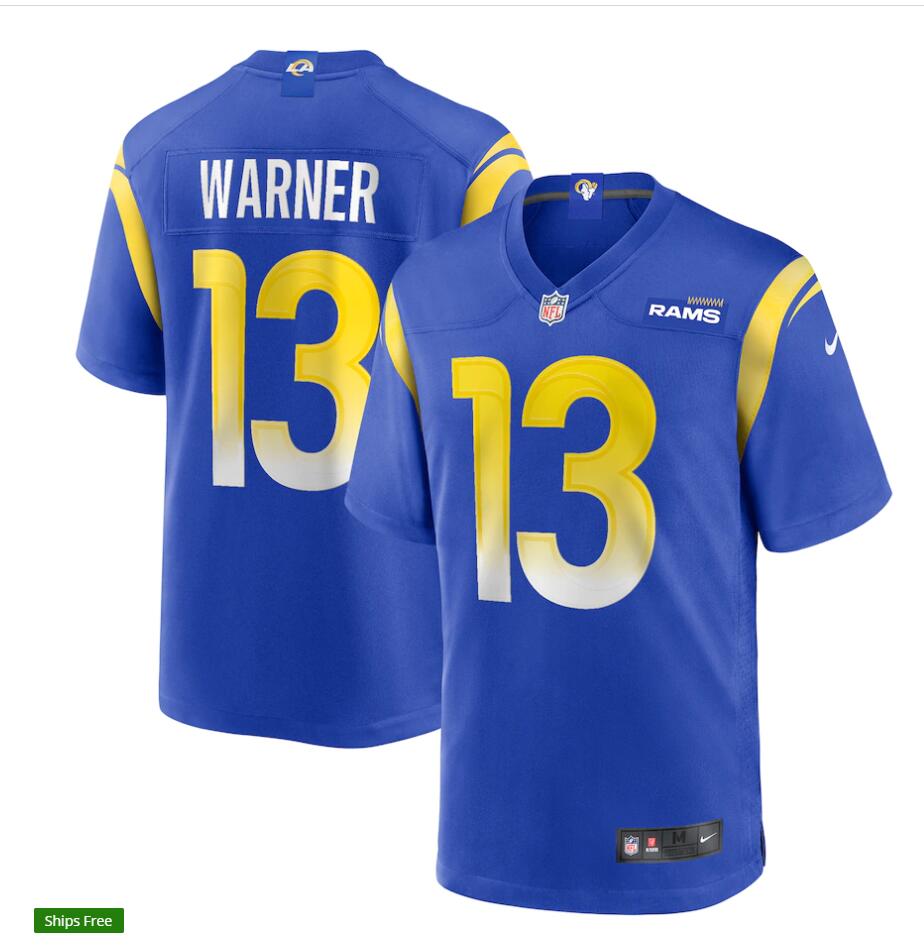 Men's Los Angeles Rams Retired Player #13 Kurt Warner Nike Royal Vapor Limited Football Jersey