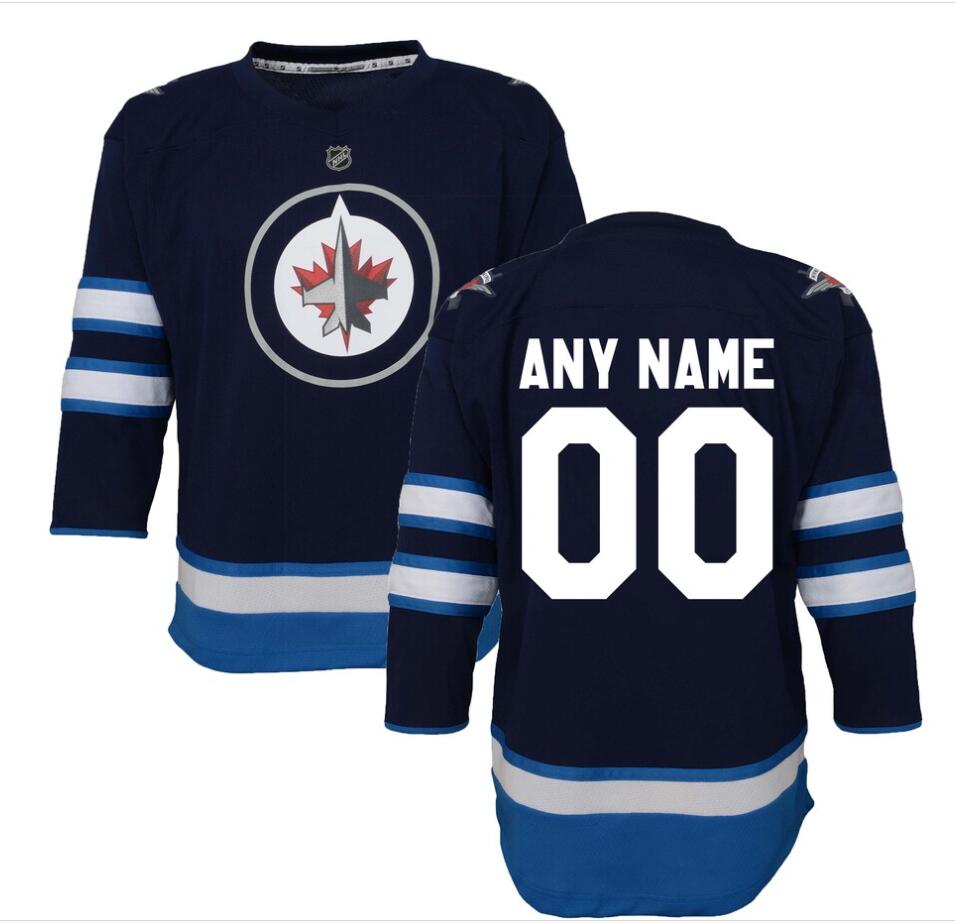 Youth Winnipeg Jets Navy Home Custom Adidas NHL Jersey